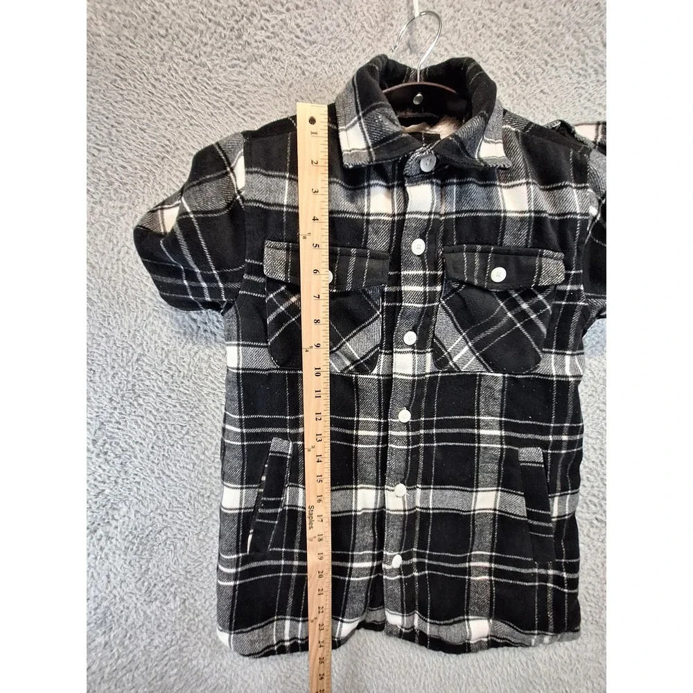 Art‎ Class Shacket Boys S Black White Plaid Lined Flannel Shirt Jacket Cozy